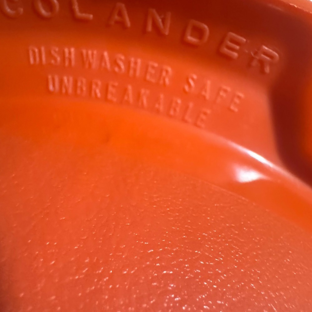VTG 70s Orange Rubbermaid Villaware colander mixing bowl set 3 PC MCM 2661 2930 - Picture 16 of 16